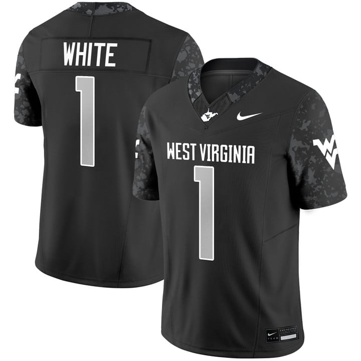 Jahiem White Jersey #1 West Virginia Mountaineers 2025 Vapor Stitched Coal