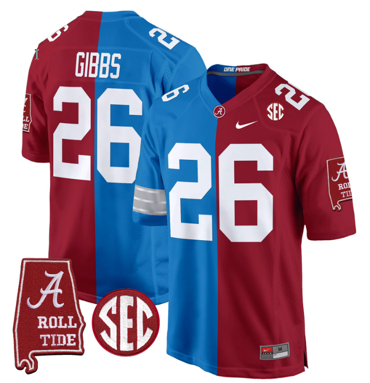 Jahmyr Gibbs Jersey #26 Alabama Crimson Tide Split Football Game Stitched
