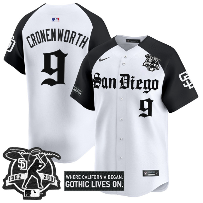 Jake Cronenworth Jersey #9 San Diego Padres Gothic Edition Vapor Limited Stitched Alternate