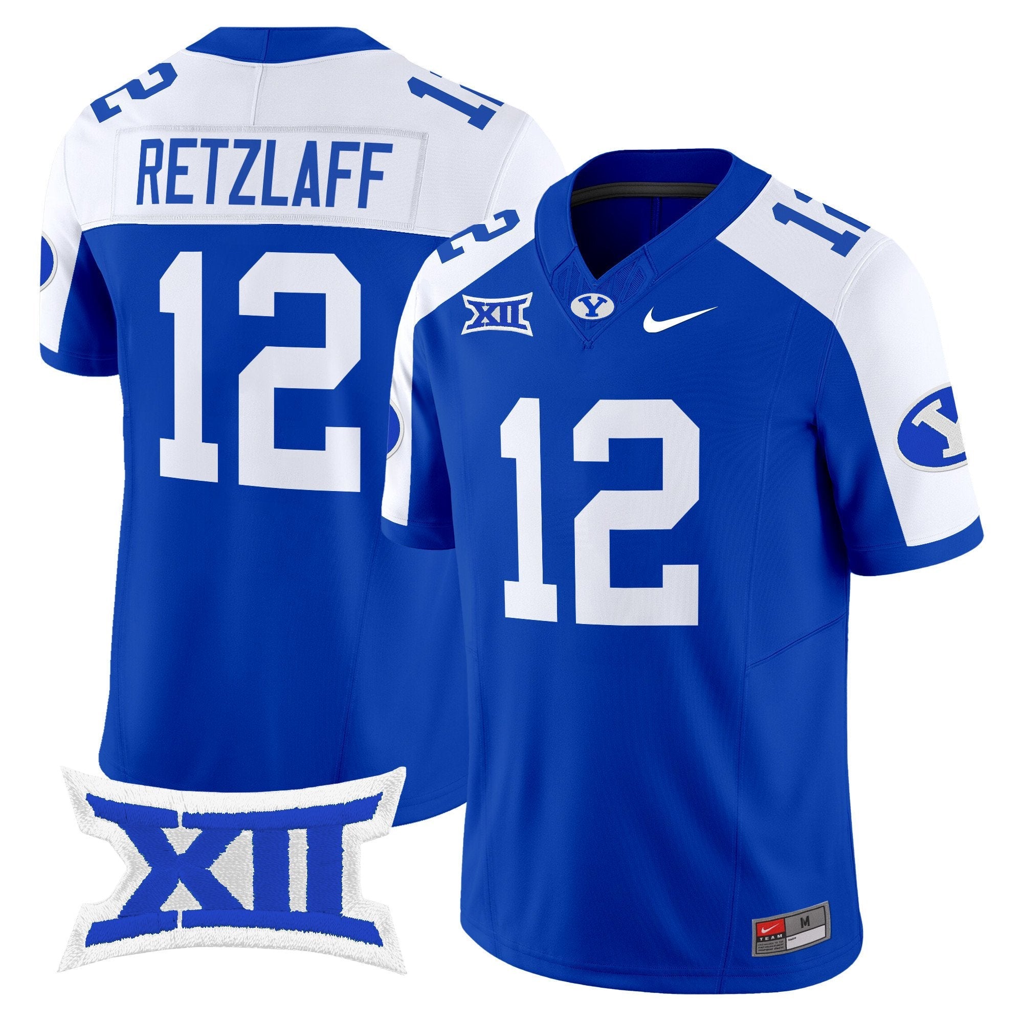 Jake Retzlaff Jersey #12 BYU Cougars 2025 Vapor Limited Stitched Royal Alternate