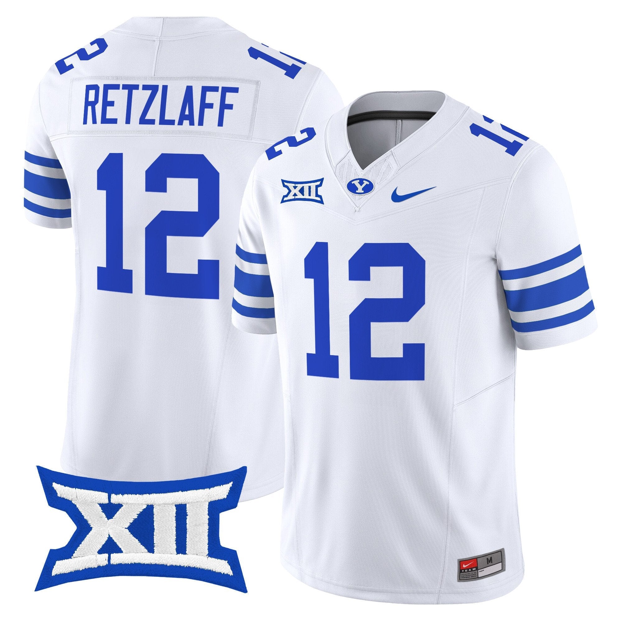 Jake Retzlaff Jersey #12 BYU Cougars 2025 Vapor Limited Stitched White