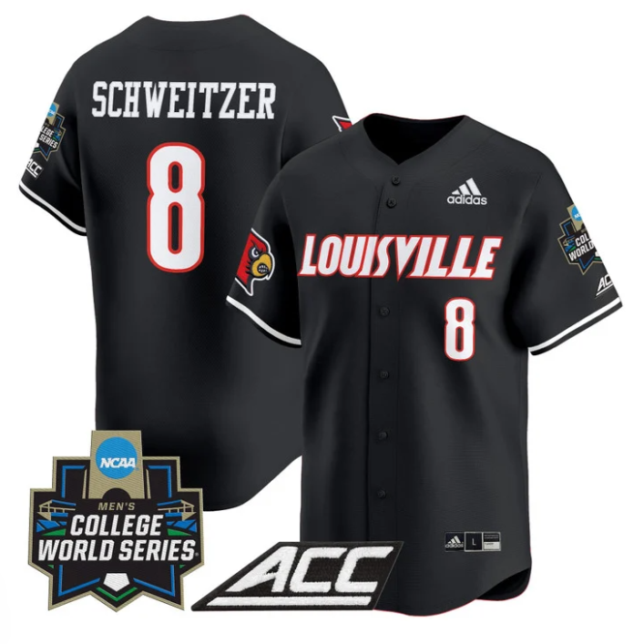 Jake Schweitzer Jersey #8 Louisville Cardinals 2025 World Series Black