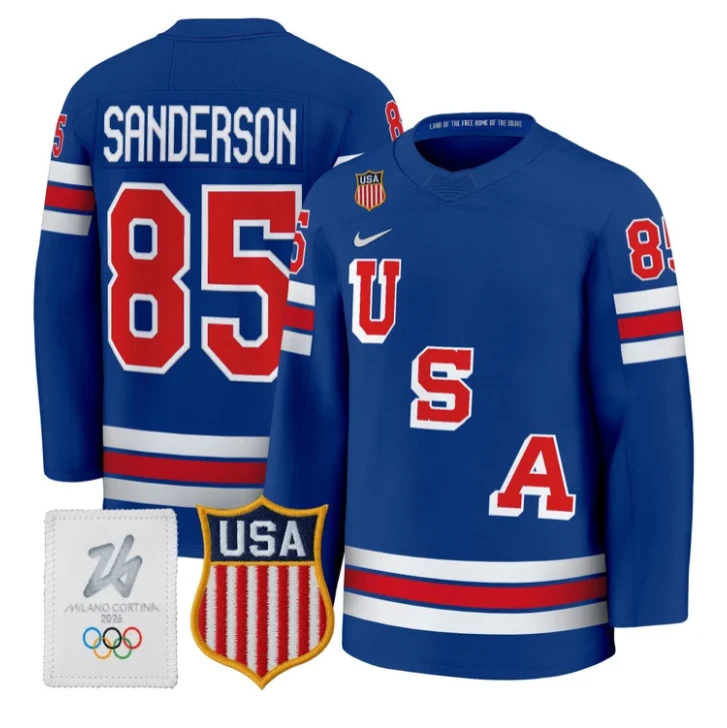 Jake Sanderson Jersey #85 USA Olympic 2026 Premium Hockey All Stitched