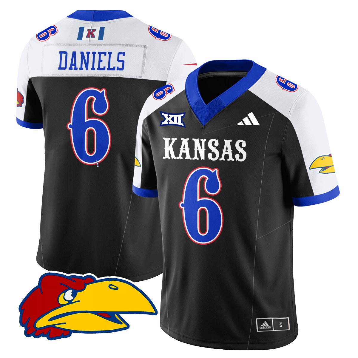 Jalon Daniels Jersey #6 Kansas Jayhawks Football 2025 Limited Stitched Black Alter