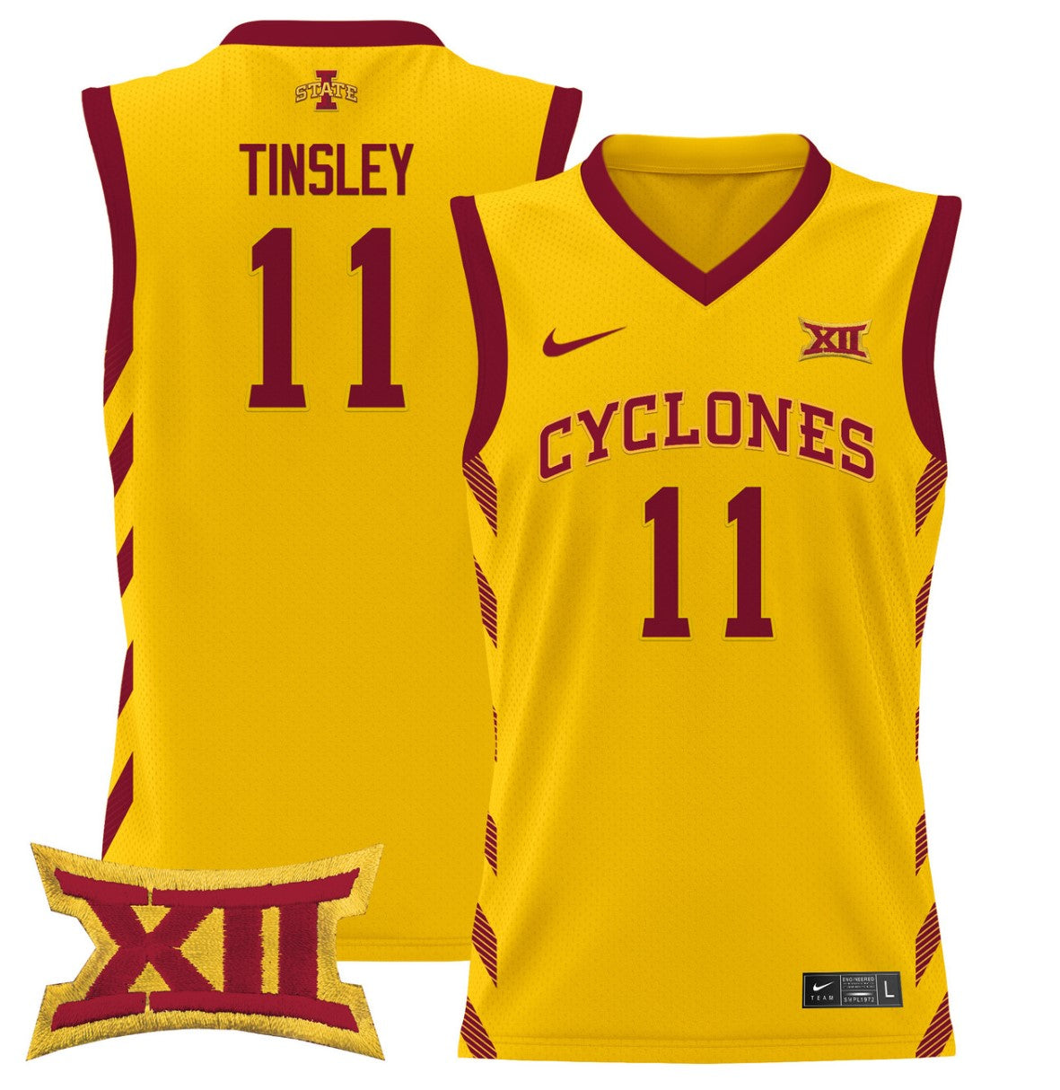 Jamaal Tinsley Jersey #11 Iowa State 2024 Lightweight Basketball Gold