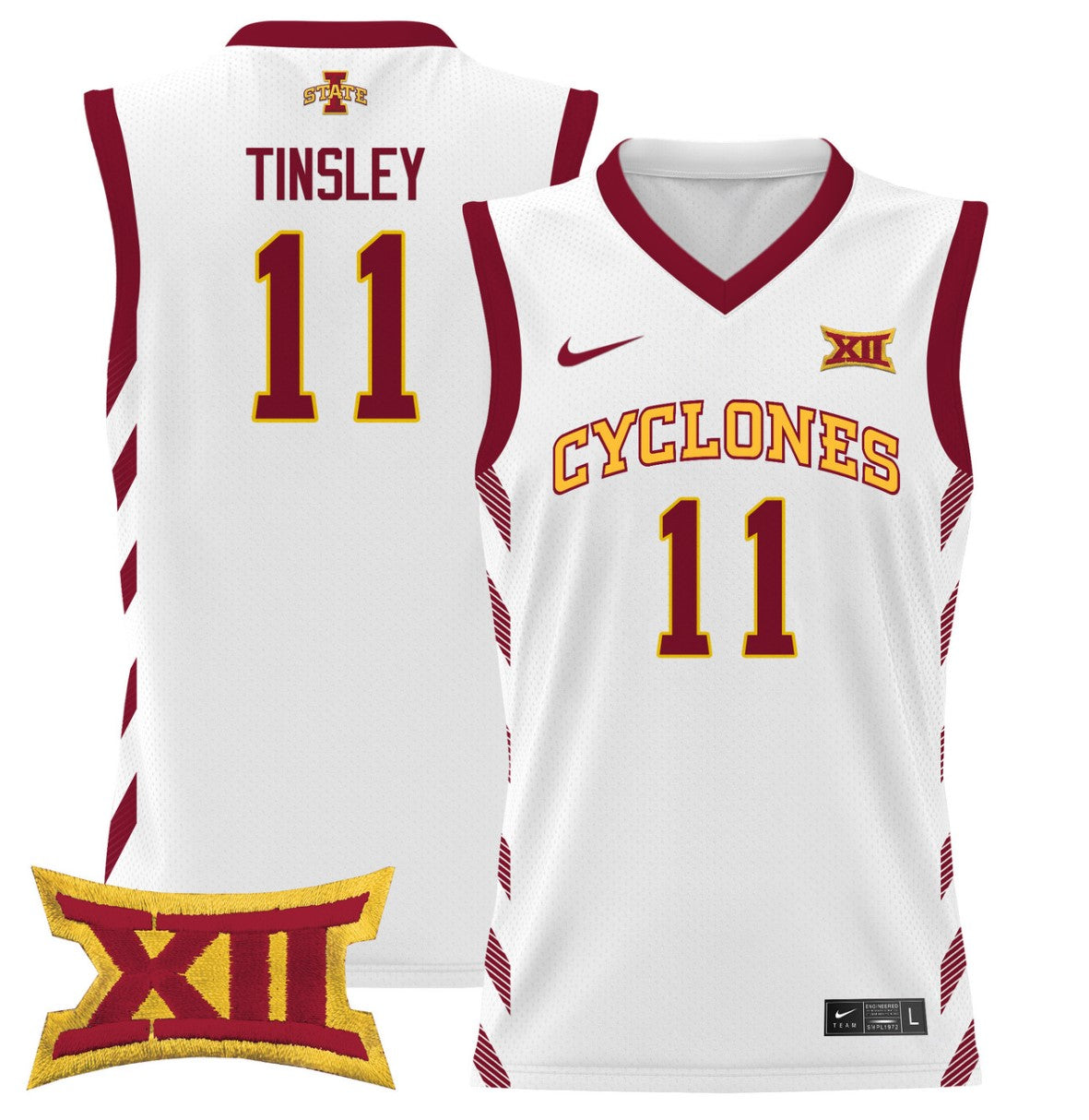 Jamaal Tinsley Jersey #11 Iowa State 2024 Lightweight Basketball White