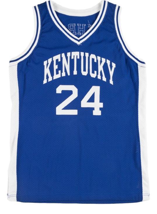 Jamal Mashburn Jersey #24 Kentucky College Basketball New Sewn Blue