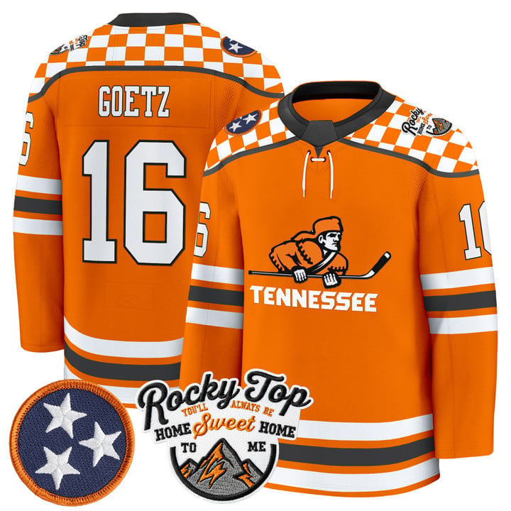 James Goetz Jersey #16 Tennessee Volunteers 2025-26 Hockey Premium Stitched