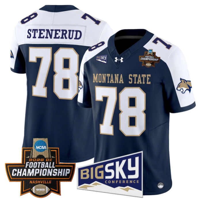 Jan Stenerud Jersey #78 Montana State Bobcats 2026 Football Championship Navy Alternate