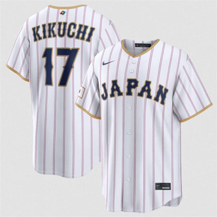 Japan Baseball #17 Yusei Kikuchi Jersey White 2026 World Baseball Classic Home Stadium Stitched