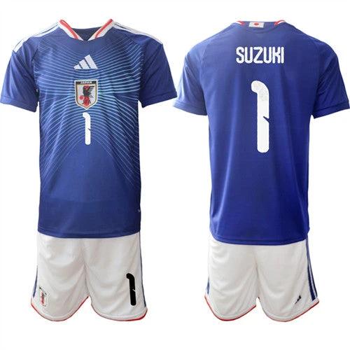 Japan #1 SUZUKI Jersey National Team x World Cup 2026 Home Blue On Field Soccer