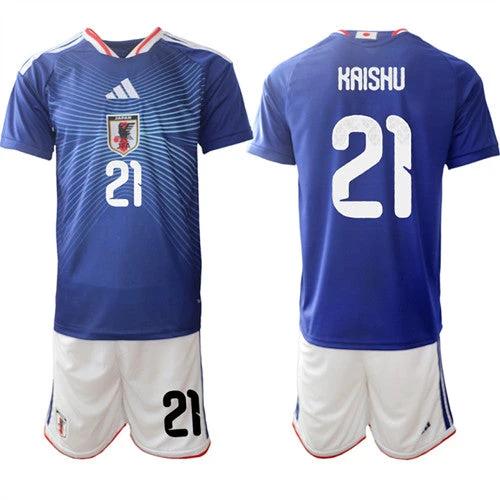 Japan #21 KAISHU Jersey National Team x World Cup 2026 Home Blue On Field Soccer