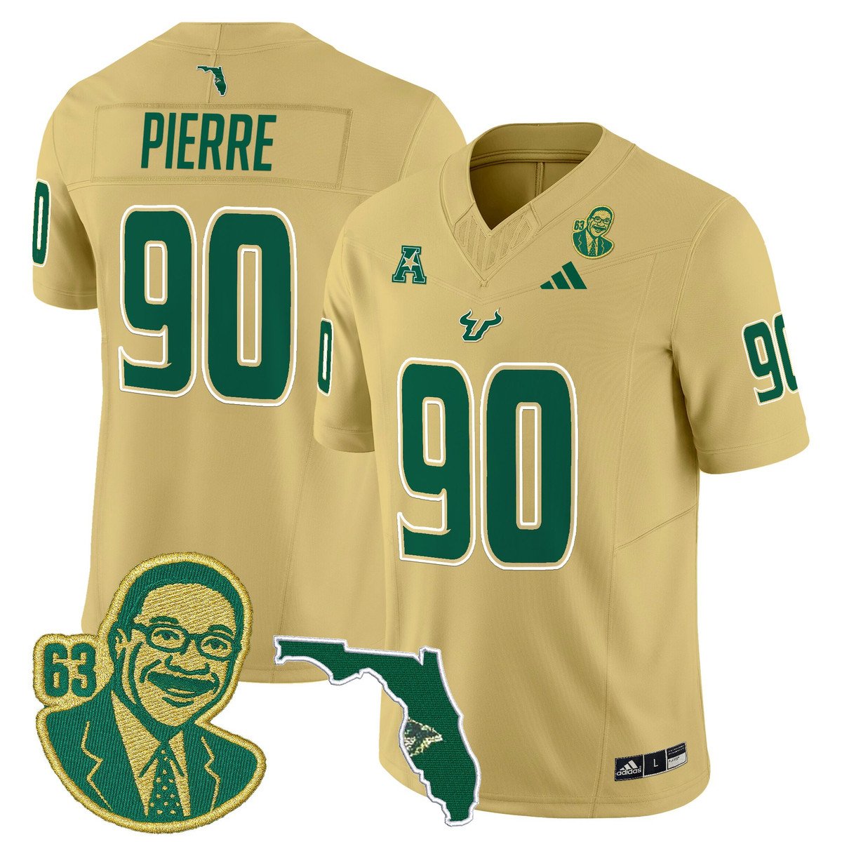 Jason Pierre Jersey #90 South Florida Bulls Lee Roy Selmon Legacy Stitched Gold