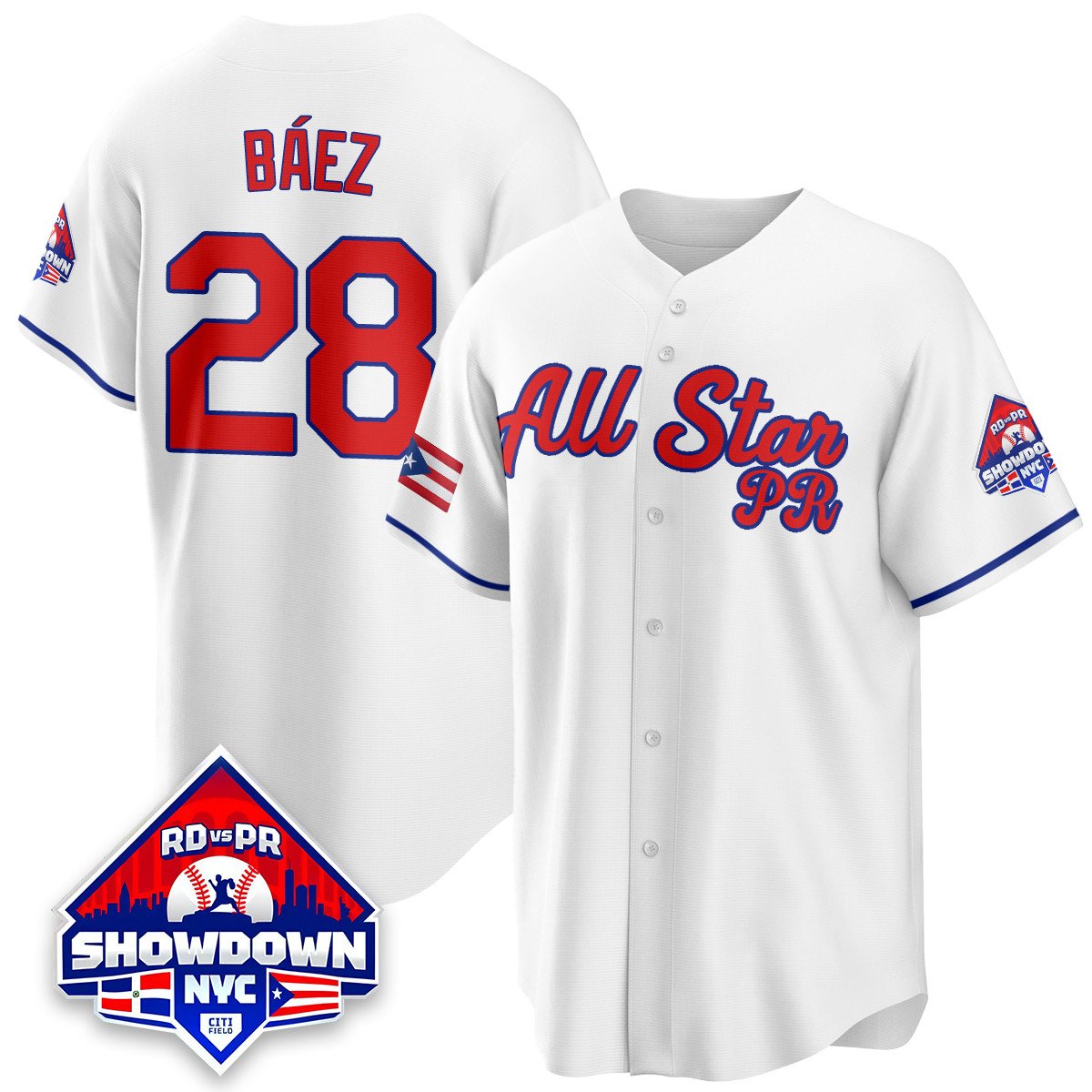 Javier Báez Jersey #28 Puerto Rican Baseball All-Star 2025 Stitched White