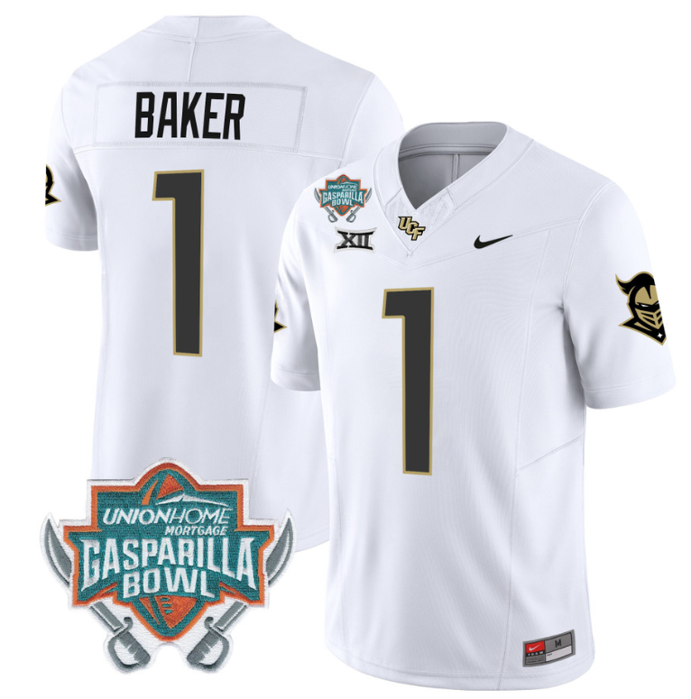 Javon Baker Jersey #1 UCF Knights Unionhome Patch Vapor Football Stitched White