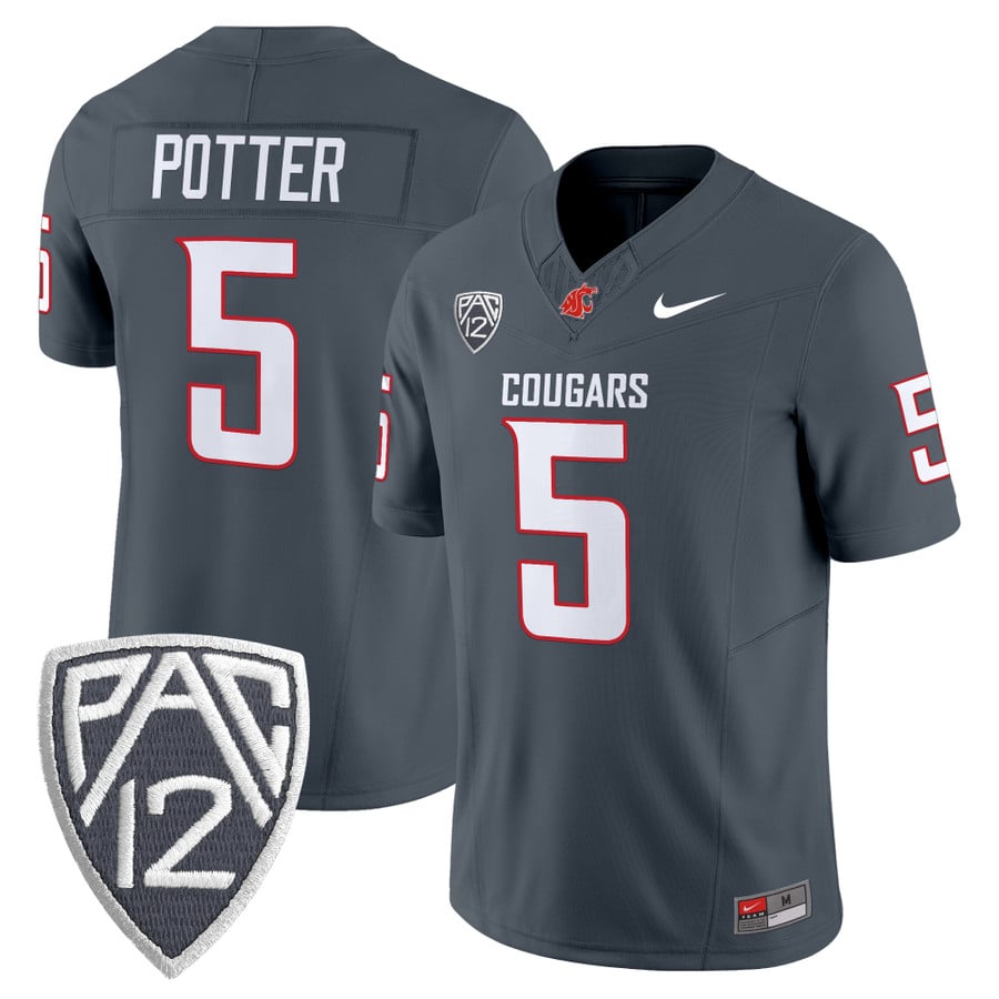 Jaxon Potter Jersey #5 Washington State Cougars 2025 V2 Vapor Limited Stitched