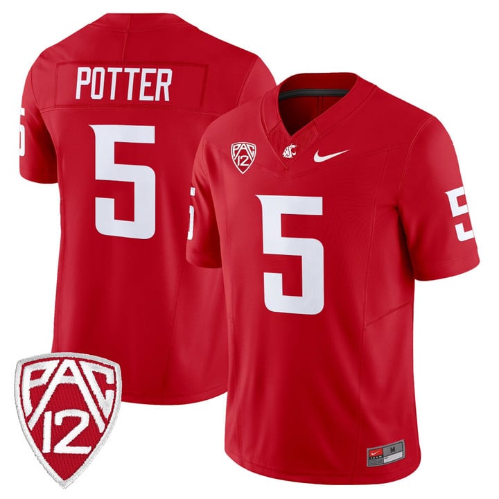Jaxon Potter Jersey #5 Washington State Cougars 2025 Vapor Limited Stitched