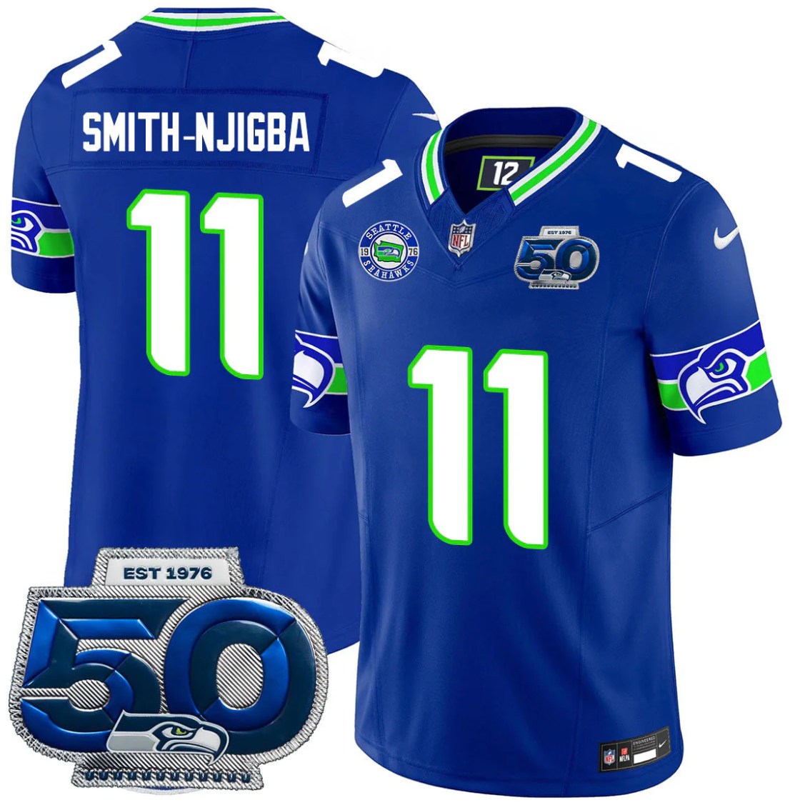 Jaxon Smith-Njigba Jersey #11 50th Season Vapor Limited All Stitched