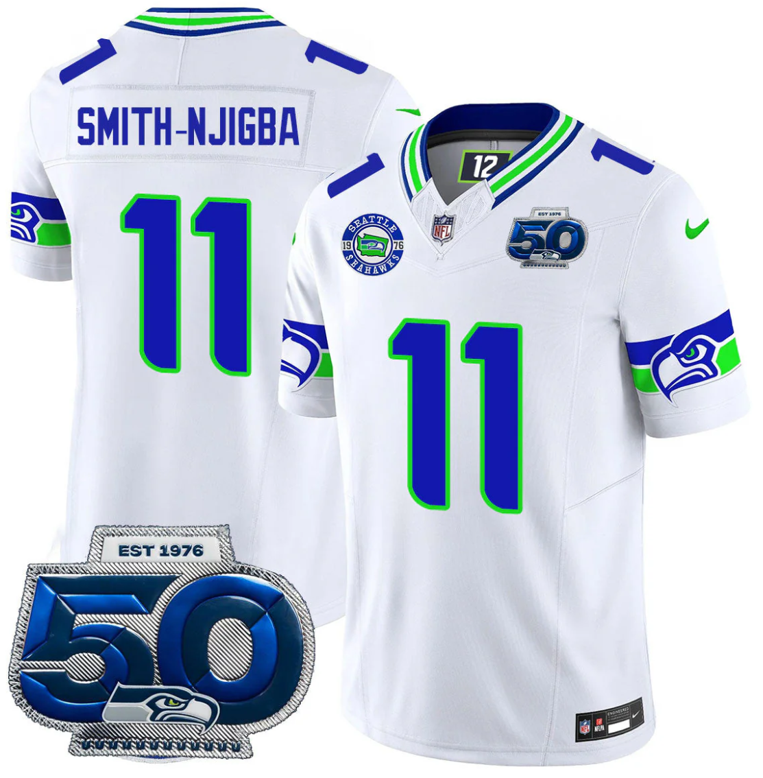 Jaxon Smith-Njigba Jersey #11 50th Season Vapor Limited All Stitched
