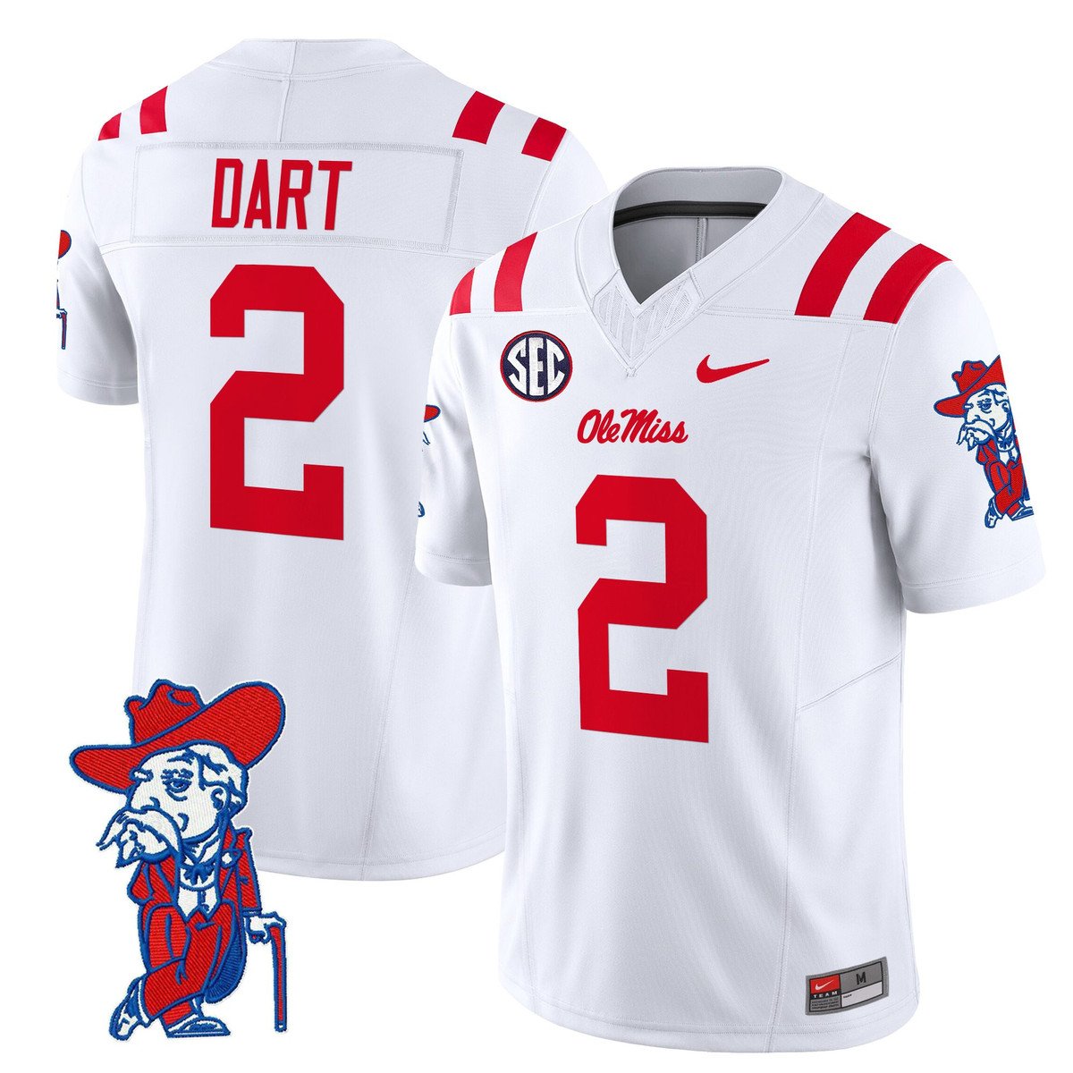Jaxson Dart Jersey #2 Ole Miss Rebels 2025 Limited V2 Stitched White