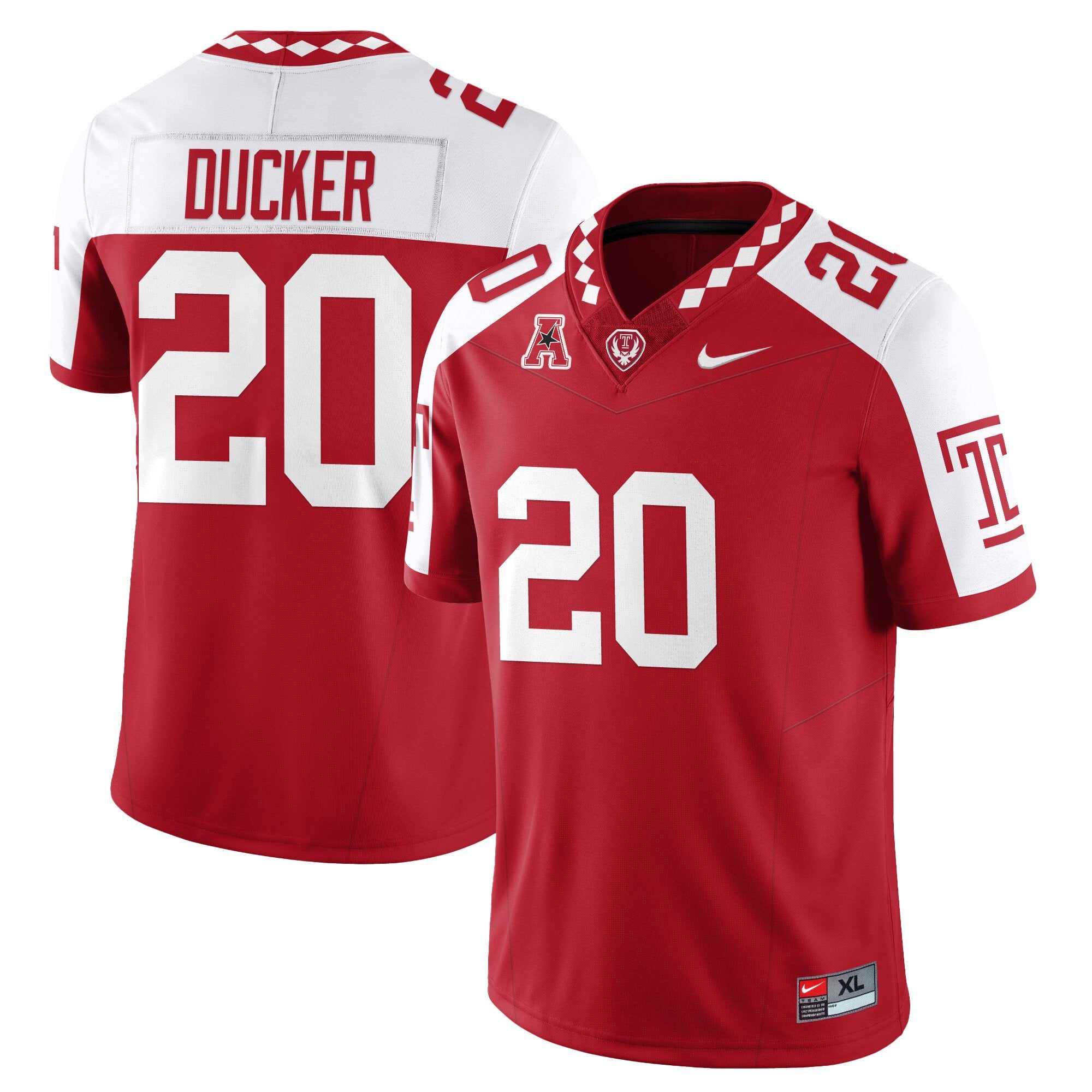 Jay Ducker Jersey #20 Temple Football 2025 Vapor Limited Stitched Alternate