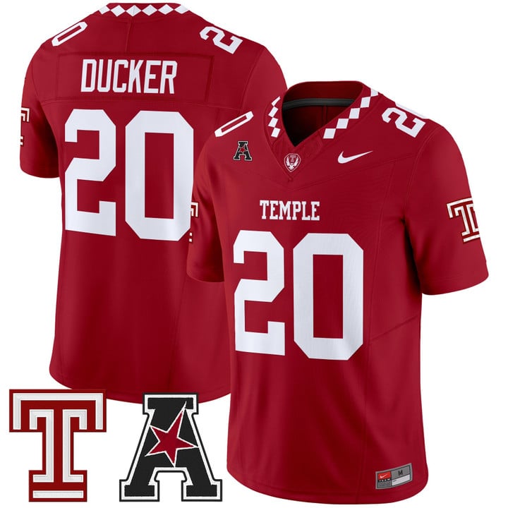 Jay Ducker Jersey #20 Temple Owls 2025 Vapor Limited Stitched