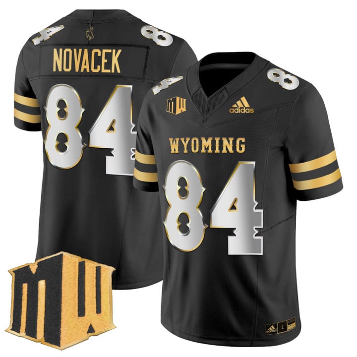 Jay Novacek Jersey #84 Wyoming Cowboys 2025 Gold Vapor Stitched