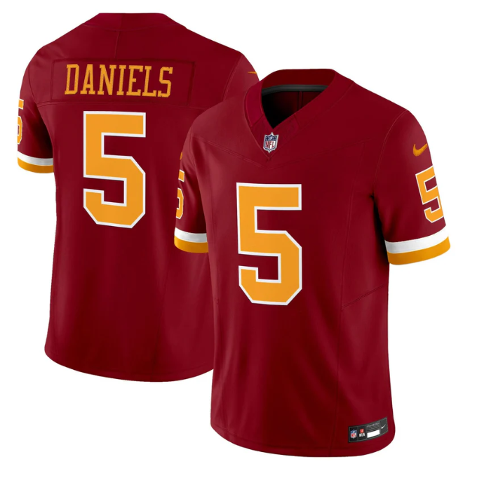 Jayden Daniels Jersey #5 Throwback Vapor Limited All Stitched Burgundy