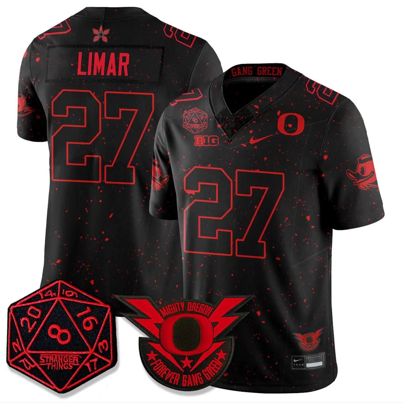 Jayden Limar Jersey #27 Oregon Ducks Stranger Things Vapor Limited Stitched