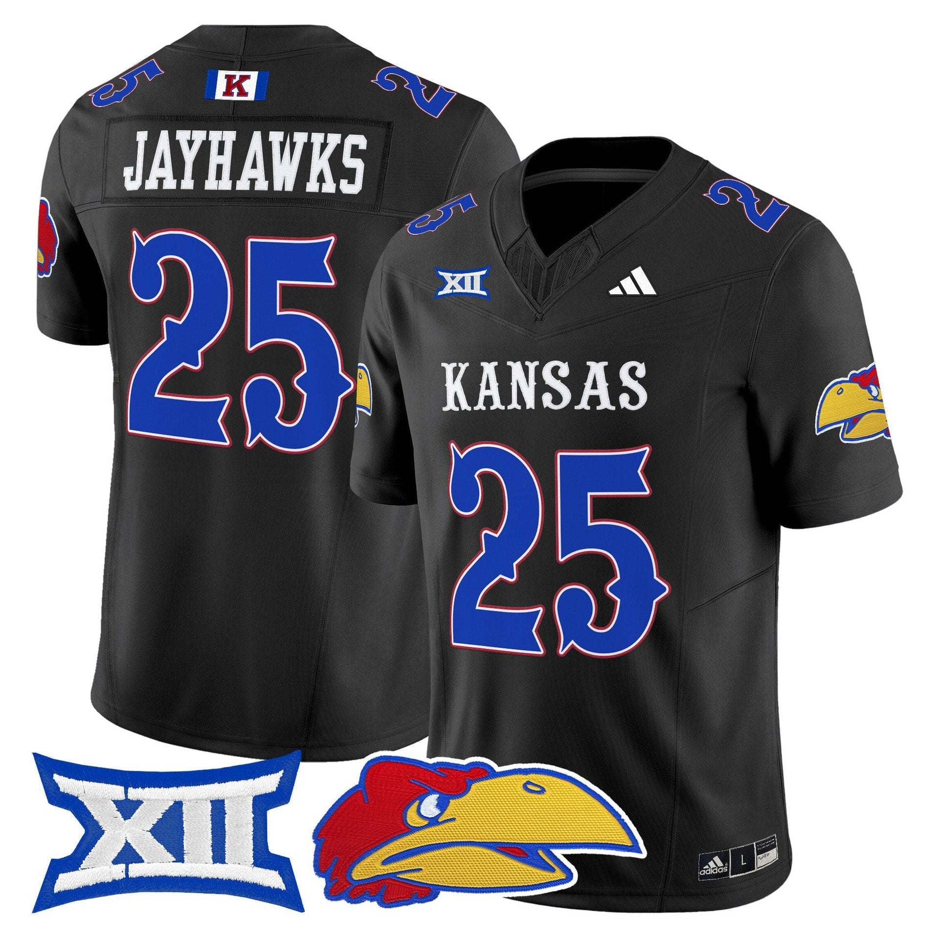 Jayhawks Jersey #25 Kansas Jayhawks 2025 Vapor Limited Stitched Black