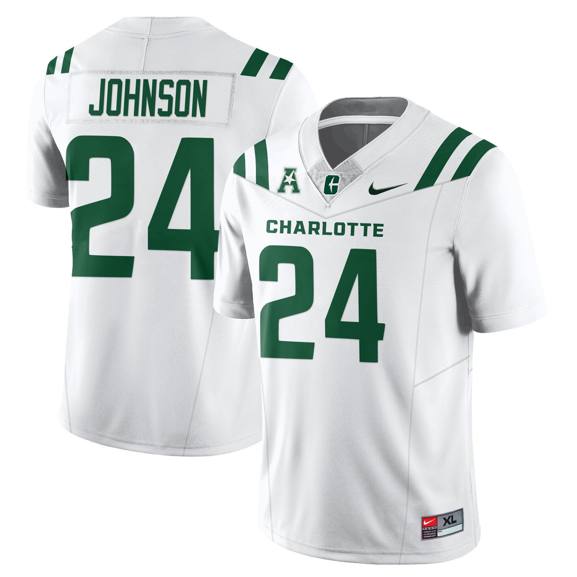 Jaylon Johnson Jersey #24 Charlotte 49ers Football 2025 Limited Stitched White