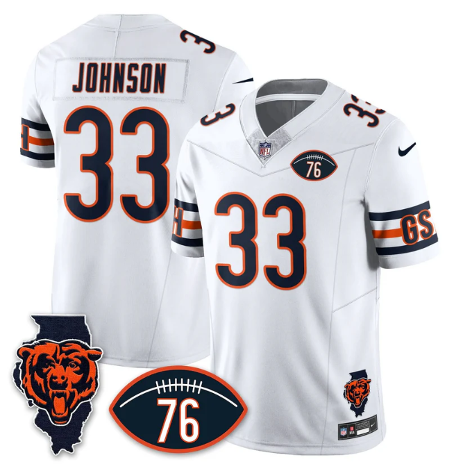 Jaylon Johnson Jersey #33 Honor Steve McMichael All Stitched White