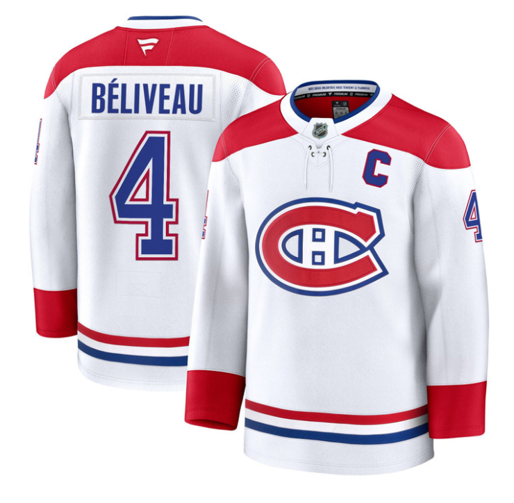 Jean Béliveau Jersey #4 Montreal Canadiens Timeless Premium Stitched 2025 Away