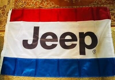 Jeep Flag Blue Red White 3X5 Ft Polyester Banner USA 90x150cm