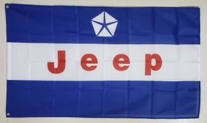 Jeep White And Blue Flag 3X5 Ft Polyester Banner USA 90x150cm
