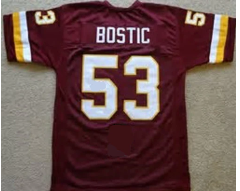 Jeff Bostic Jersey Washington Redskins Custom Throwback Football Burgandy