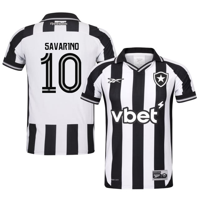 Jefferson Savarino #10 Botafogo 2025-26 Home Jersey – Black White