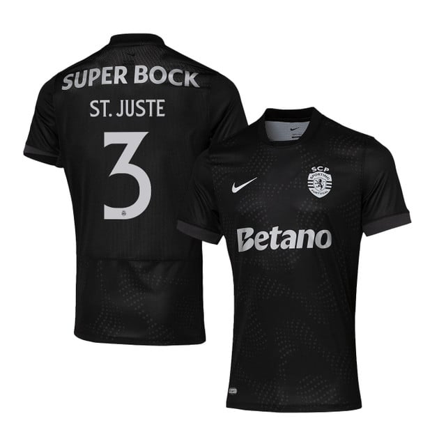Jeremiah St. Juste 3 Sporting CP 2025-26 Away Match Jersey – Black