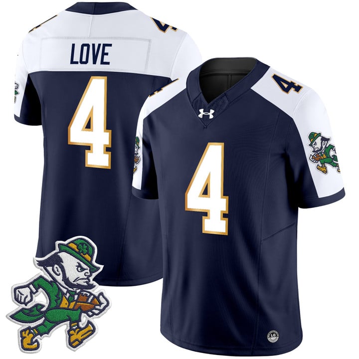 Jeremiyah Love Jersey #4 Notre Dame 2025 Gridiron Leprechaun Edition Alter