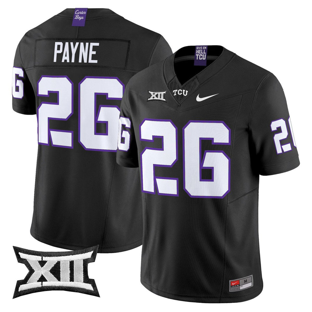 Jeremy Payne Jersey #26 TCU Horned Frogs 2025 Vapor Limited Stitched Black