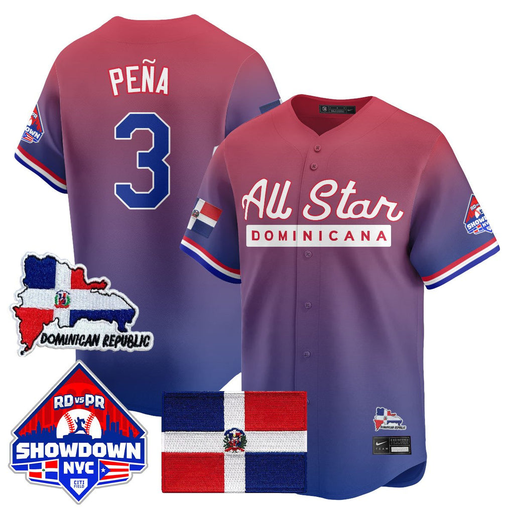 Jeremy Peña Jersey #3 Dominican Republic Baseball All-Star 2025 Red Limited