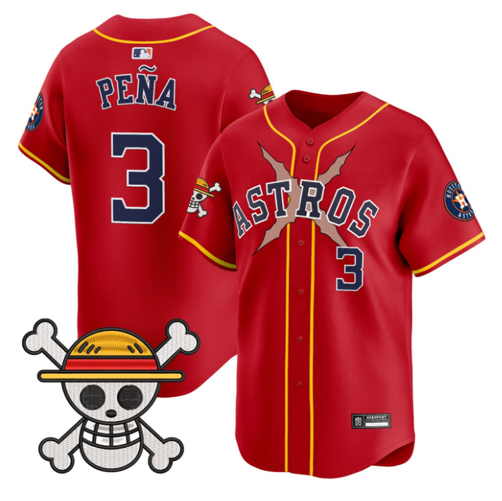 Jeremy Pena Jersey #3 Houston Astros One Piece 2025 Limited Stitched Red