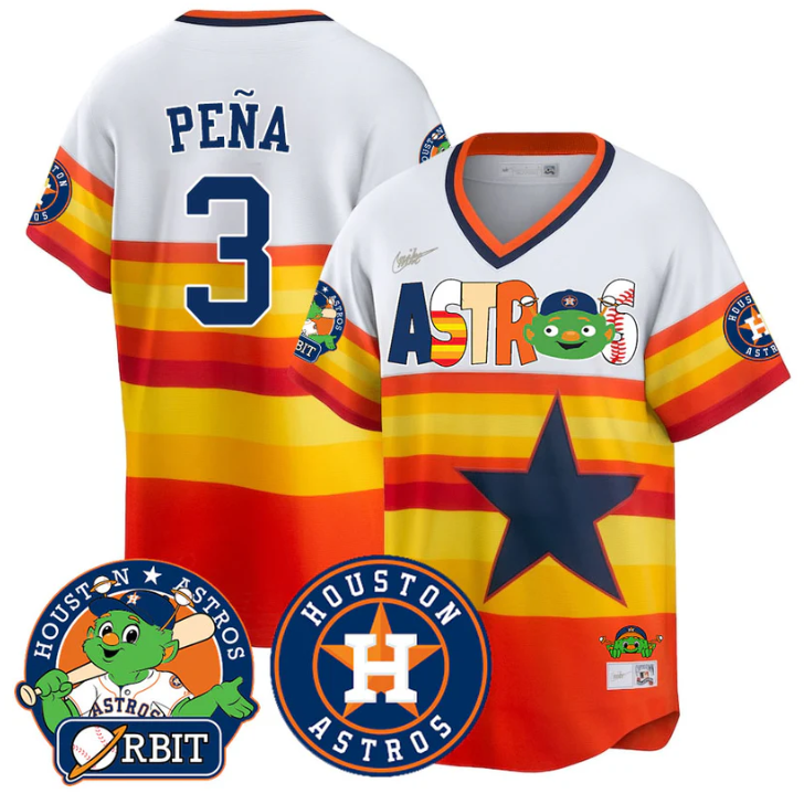 Jeremy Pena Jersey #3 Houston Astros Orbit Vapor Premier Limited Stitched Cooperstown
