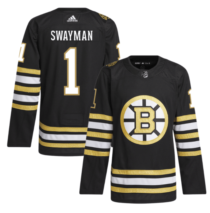 Jeremy Swayman 1 Boston Bruins 100th Anniversary Primegreen Home Men Jersey Black