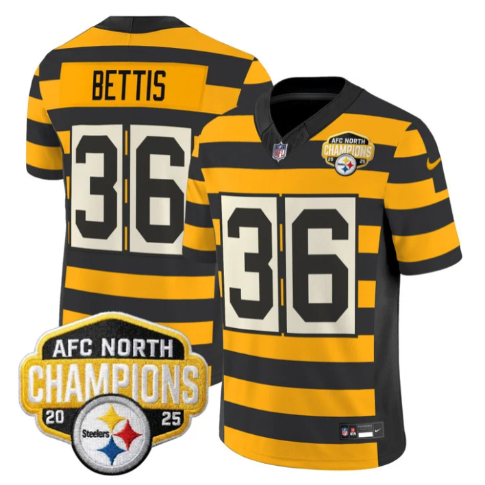 Jerome Bettis Jersey #36 AFC North Division Champions 2025 Stitched Bumblebee