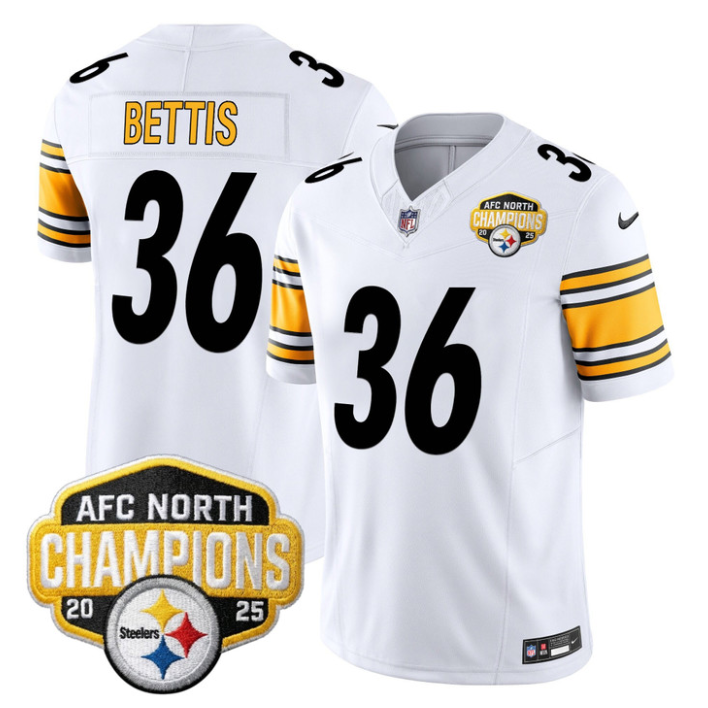 Jerome Bettis Jersey #36 AFC North Division Champions 2025 Stitched White