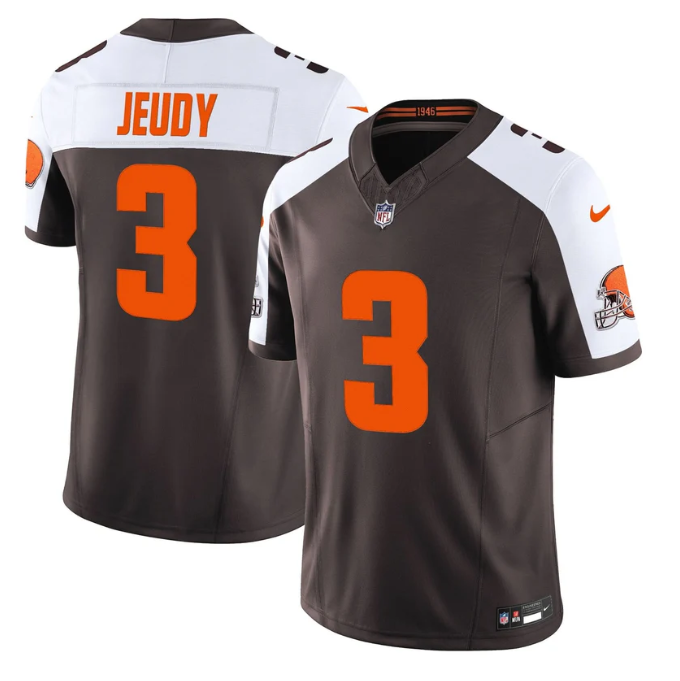 Jerry Jeudy Jersey #3 Alpha Dawg Edition' Vapor Limited Stitched Brown Alter