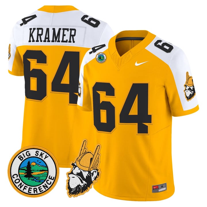 Jerry Kramer Jersey #64 Idaho Vandals 1975 Throwback Limited Stitched Gold Alter