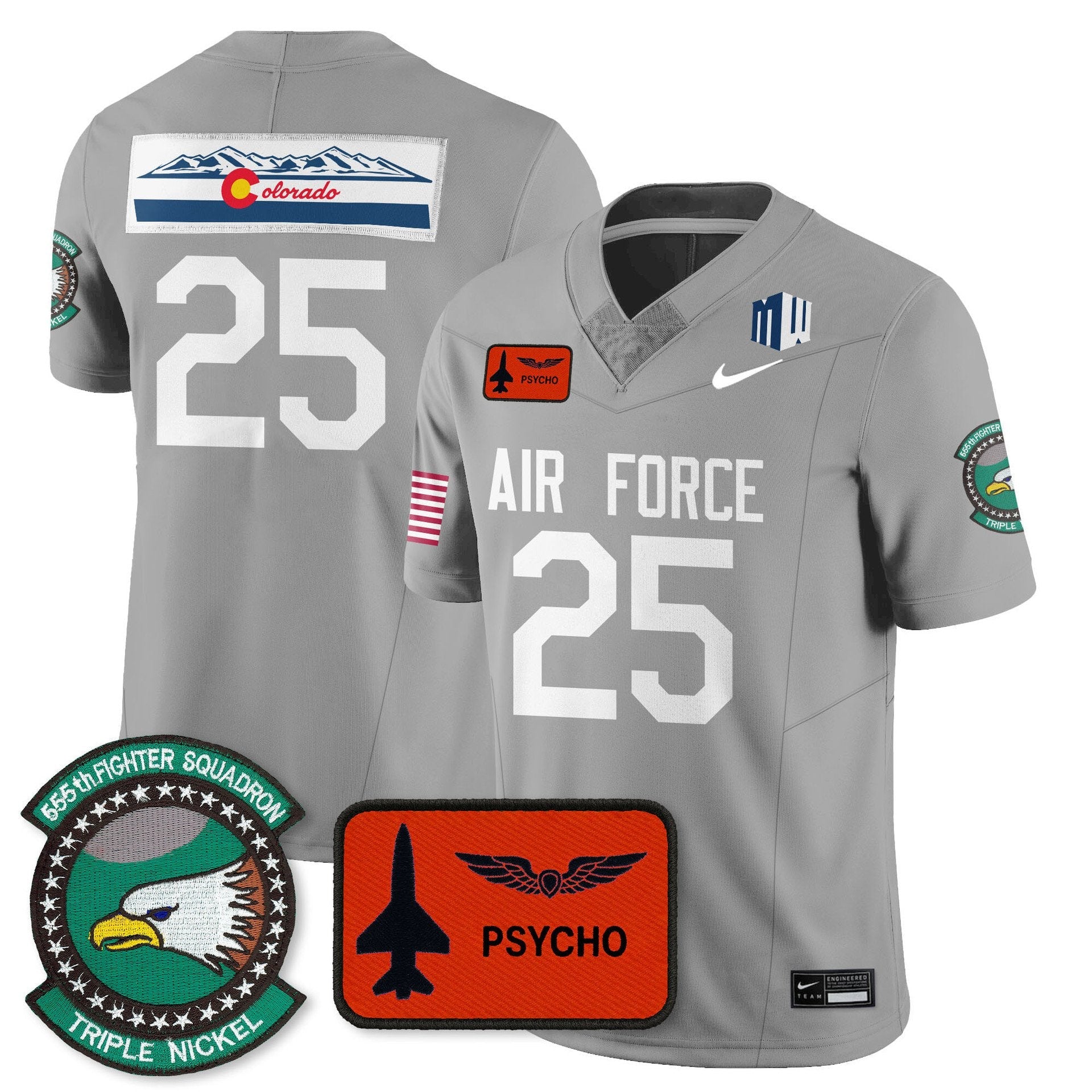 Jersey #25 Air Force Football 2025 Honor F-16 All Stitched 555th