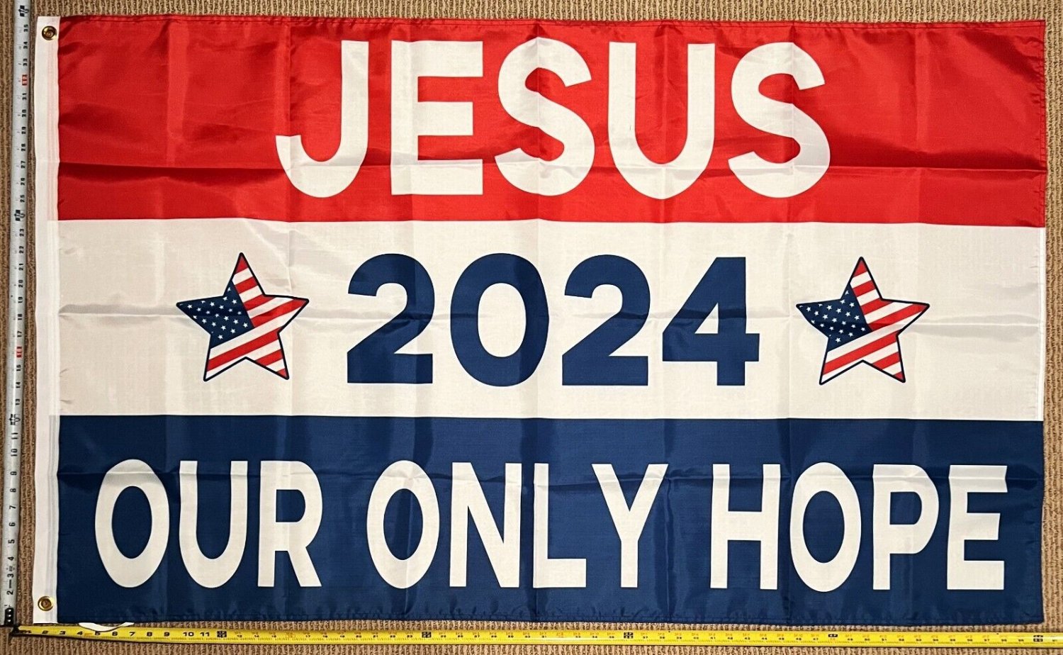 Jesus 2024 OH Lord Love Religion Christian God USA Poster Sign 3x5ft